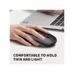 2.4GHz Ultra-Slim Rechargeable Wireless Mouse with Silent Buttons and Adjustable DPI - Black