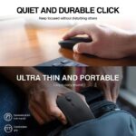 2.4GHz Ultra-Slim Rechargeable Wireless Mouse with Silent Buttons and Adjustable DPI - Black