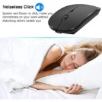 2.4GHz Ultra-Slim Rechargeable Wireless Mouse with Silent Buttons and Adjustable DPI - Black