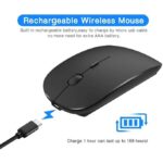 2.4GHz Ultra-Slim Rechargeable Wireless Mouse with Silent Buttons and Adjustable DPI - Black