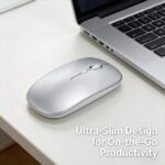 2.4GHz Ultra-Slim Rechargeable Wireless Mouse with Silent Buttons and Adjustable DPI - Silver