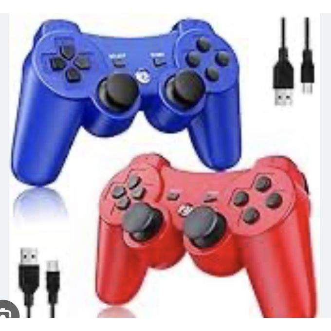 2pcs Of Wireless Ps3 Pad - Red And Blue