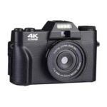4K HD 75MP Retro Mirrorless Camera 16x Zoom WiFi Digital Camera With 3-Inch Flip Screen 64G