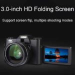4K HD 75MP Retro Mirrorless Camera 16x Zoom WiFi Digital Camera With 3-Inch Flip Screen 64G