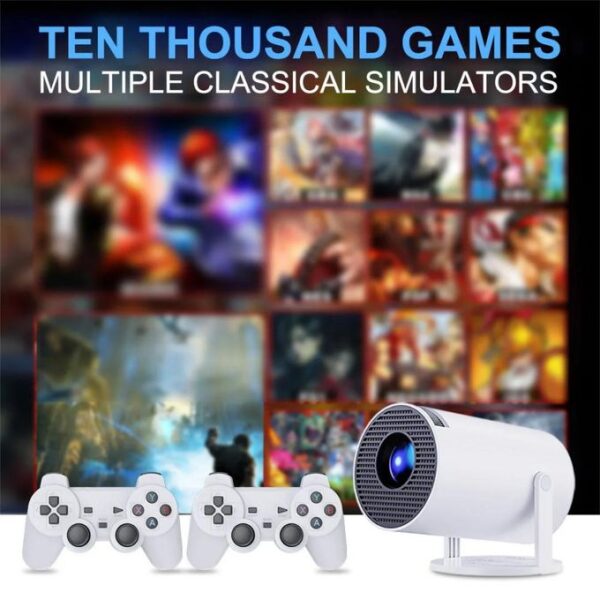 ANDROID TV PROJECTOR WITH RETRO GAME AND PAD