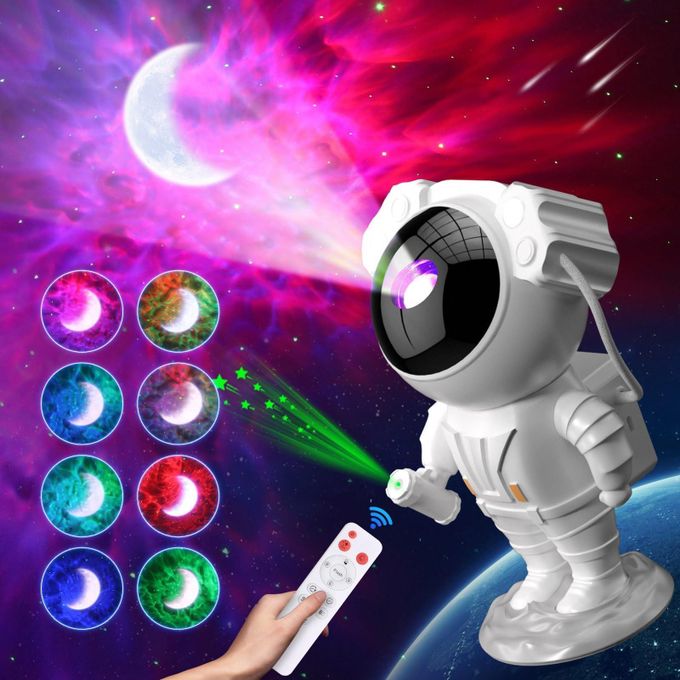 Astronaut Galaxy Projector Lamp - 360° Rotating Nebula Star Projector with Remote Control for Kids