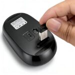Bluetooth 5.0 & 2.4G Slim Silent Wireless Mouse, Rechargeable Silent Mouse for Office Laptop PC