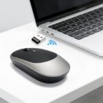 Bluetooth 5.0 & 2.4G Slim Silent Wireless Mouse, Rechargeable Silent Mouse for Office Laptop PC