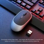 Bluetooth 5.0 & 2.4G Slim Silent Wireless Mouse, Rechargeable Silent Mouse for Office Laptop PC