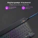 Bluetooth Keyboard for iPad Phones and Tablets RGB Light Wireless Keyboard Black