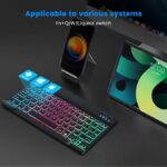 Bluetooth Keyboard for iPad Phones and Tablets RGB Light Wireless Keyboard Black