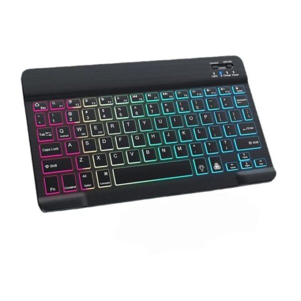 Bluetooth Keyboard for iPad Phones and Tablets RGB Light Wireless Keyboard Black