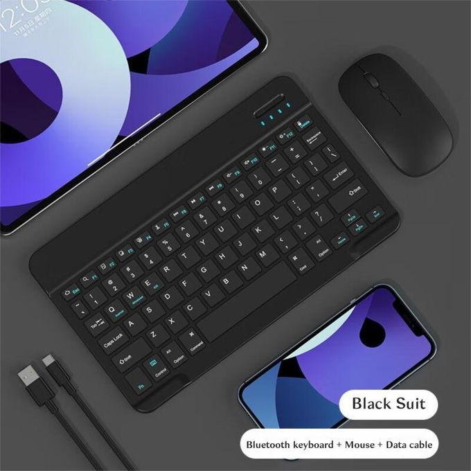 Bluetooth Wireless Keyboard and Mouse Set Rechargeable For Mobile Phones/Computers/Tablets