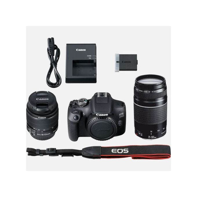 Canon Ink Cart EOS 2000D DSLR Camera With 18-55Mm & 75-300mm Lens