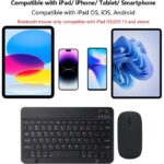 Ce Rechargeable Bluetooth Keyboard And Mouse Combo For IPad, Ultra-Slim Portable Wireless Mouse Keyboard For IPad Pro Air Mini IPhone Samsung Tablet Cell Phone Android,...