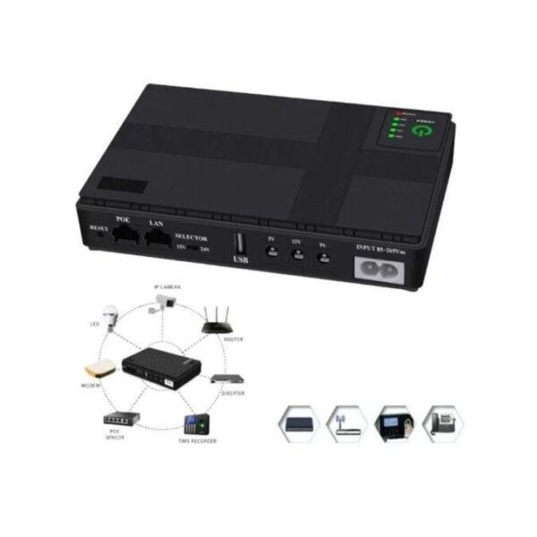 DC1018P 10400mAh Mini UPS Backup Power Supply