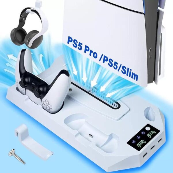 Dobe PS5/Slim/Pro Universal Mutlifunctional Cooling stand and Charging Stand Station For PS5 Consoles PS5 Controller