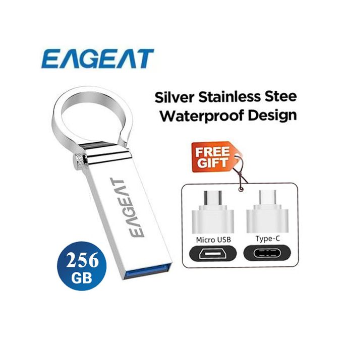 EAGEAT EAGEAT USB Flash Drive 256GB - Metal OTG Micro USB & Type-C