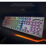 Eweadn Wired Gaming Keyboard Punk game key board with round feel and 26 keys