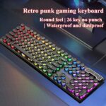 Eweadn Wired Gaming Keyboard Punk game key board with round feel and 26 keys