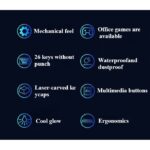 Eweadn Wired Gaming Keyboard Punk game key board with round feel and 26 keys