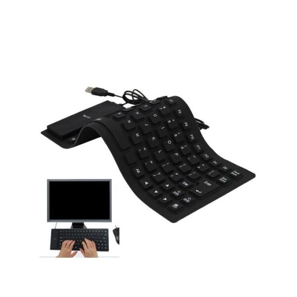 External + Foldable Silicone Keyboard USB Wired Keyboard For PC Laptop