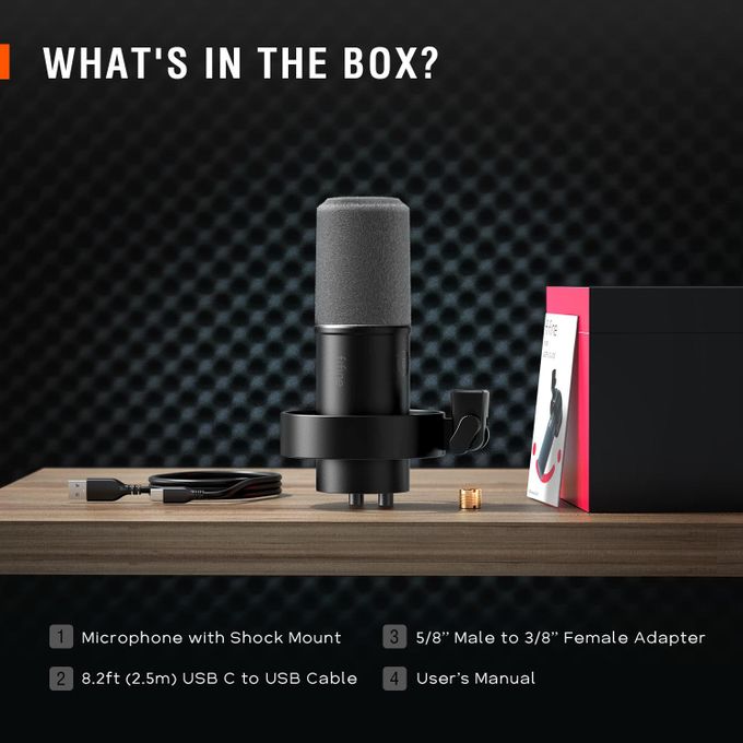 Fifine K688 Dynamic Microphone For Streaming Podcast Gaming