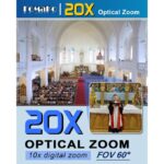 FOMAKO K20UH 4K HDMI PTZ Camera with AI Auto-Tracking(Gen 3), NDI HX3 Certified, 20X Optical Zoom, USB 3.0/LAN, PTZ Camera 4K for Church, Worship, Education, Conferences,(NDI...