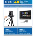 FOMAKO K20UH 4K HDMI PTZ Camera with AI Auto-Tracking(Gen 3), NDI HX3 Certified, 20X Optical Zoom, USB 3.0/LAN, PTZ Camera 4K for Church, Worship, Education, Conferences,(NDI...
