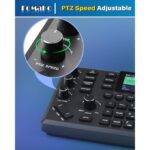 FOMAKO KC608 Pro NDI PTZ Controller (Black) - PoE, LCD Screen Preview, 4D Joystick, NDI Technology Included, for Church Live Streaming & Education