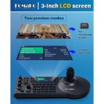 FOMAKO KC608 Pro NDI PTZ Controller (Black) - PoE, LCD Screen Preview, 4D Joystick, NDI Technology Included, for Church Live Streaming & Education