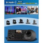FOMAKO KC608 Pro NDI PTZ Controller (Black) - PoE, LCD Screen Preview, 4D Joystick, NDI Technology Included, for Church Live Streaming & Education