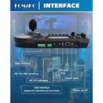 FOMAKO KC608 Pro NDI PTZ Controller (Black) - PoE, LCD Screen Preview, 4D Joystick, NDI Technology Included, for Church Live Streaming & Education