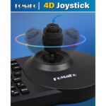 FOMAKO KC608 Pro NDI PTZ Controller (Black) - PoE, LCD Screen Preview, 4D Joystick, NDI Technology Included, for Church Live Streaming & Education