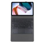 For Redmi Pad SE Bluetooth Keyboard Leather Case (Black)