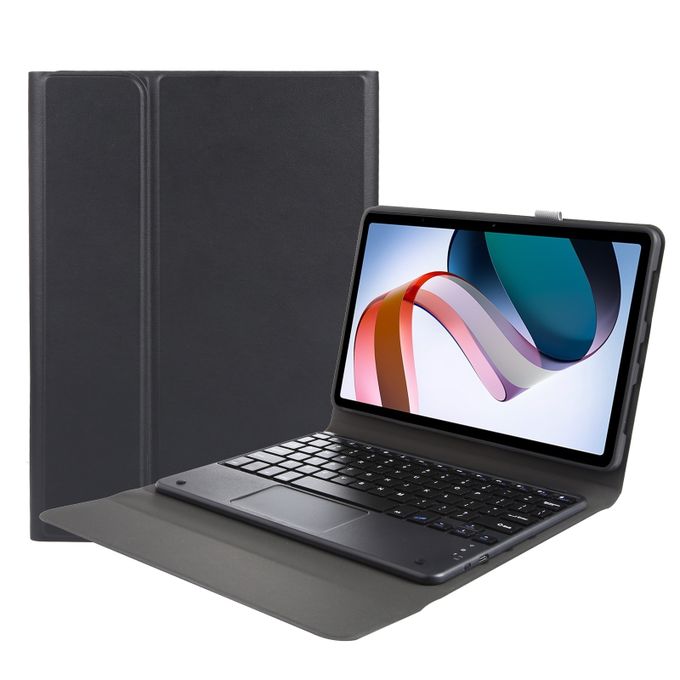For Redmi Pad SE Bluetooth Keyboard Leather Case (Black)