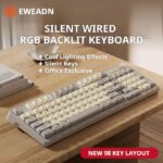 G98 Wired silent keyboard with colorful lights, 98 key layout, mechanical feel-Grey
