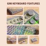 G98 Wired silent keyboard with colorful lights, 98 key layout, mechanical feel-Grey
