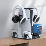 GREEN LION New PS5/PS5 SLIM/PS5 PRO Multi-functional Cooling + Charging Station Dock Stand With Game Slots