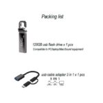 GtyGo 128 GB OTG Usb Flash Drive USB3.0 Adapter Type C 3 Units In 1 Set