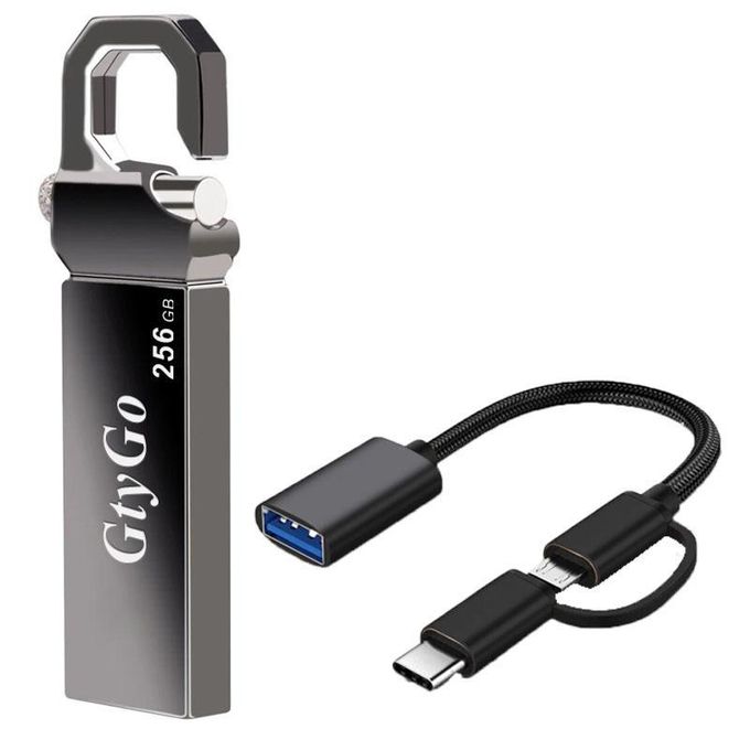 GtyGo 256 GB OTG Usb Flash Drive USB3.0 Adapter Type C 3 Units In 1 Set