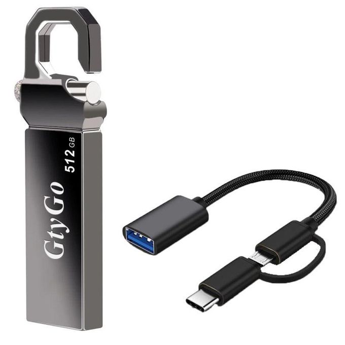 GtyGo 512 GB OTG Usb Flash Drive USB3.0 Adapter Type C 3 Units In 1 Set