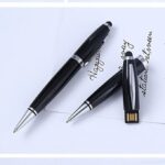 GUEETON 128GB OTG Usb Flash Drive Ballpoint Pen BLACK with 4 pcs spare refills