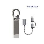 GUEETON 128GB USB Flash Drive metal hook with OTG 3 In 1 usb dadapter cable