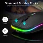 GUEETON LED 2.4G Rechargeable Wireless Mouse Bluetooth 2 Modes