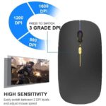 GUEETON LED 2.4G Rechargeable Wireless Mouse Bluetooth 2 Modes