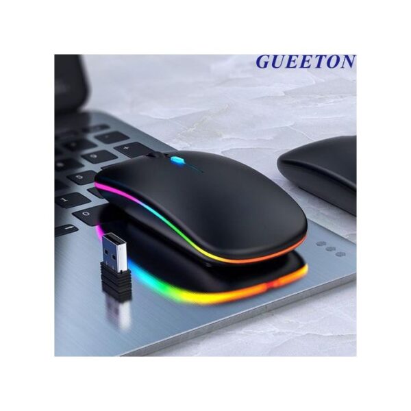 GUEETON LED 2.4G Rechargeable Wireless Mouse Bluetooth 2 Modes