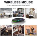 GUEETON LED 2.4G Rechargeable Wireless Mouse Bluetooth 2 Modes