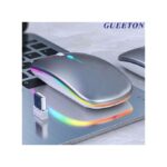 GUEETON Ultra-thin Wireless Mouse 2.4G Bluetooth Dual Mode Rechargeable Silver