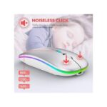 GUEETON Ultra-thin Wireless Mouse 2.4G Bluetooth Dual Mode Rechargeable Silver
